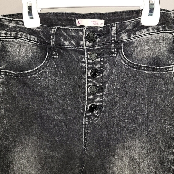SO EUC Black Acid Wash Super High Rise Stretch Skinny Jean Jeggings - SIZE 4 - Picture 4 of 9